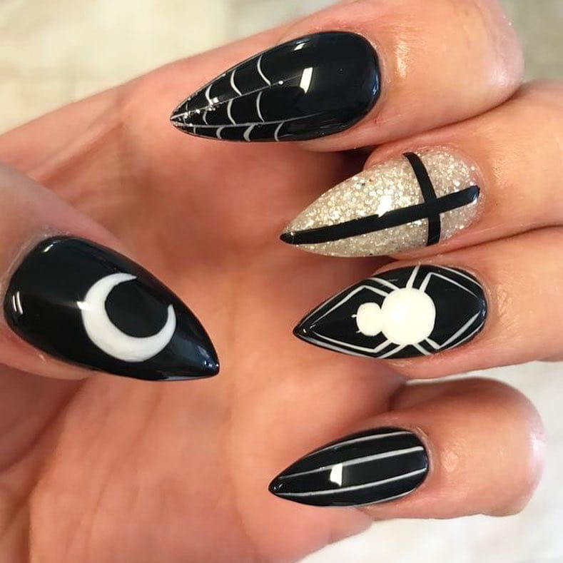 80+ Dark Color Nail Designs for Women images 45