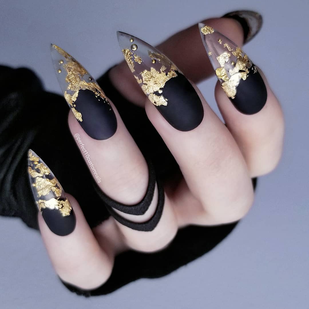 80+ Dark Color Nail Designs for Women images 49