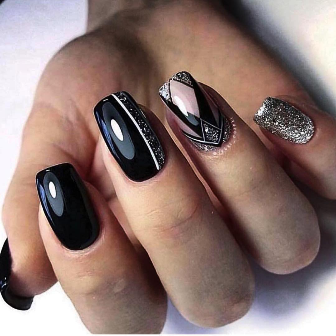 80+ Dark Color Nail Designs for Women images 58