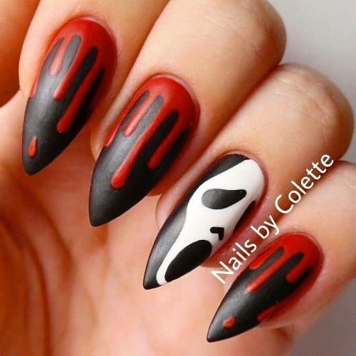 80+ Dark Color Nail Designs for Women images 72