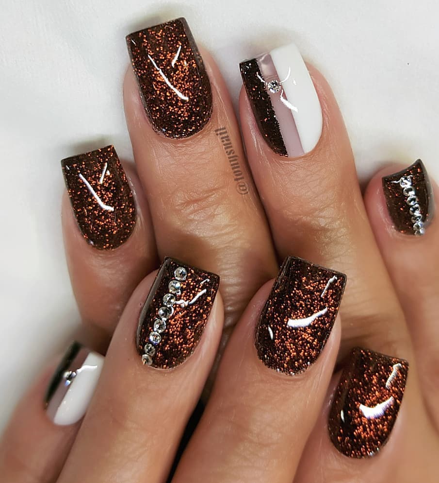 80+ Dark Color Nail Designs for Women images 76