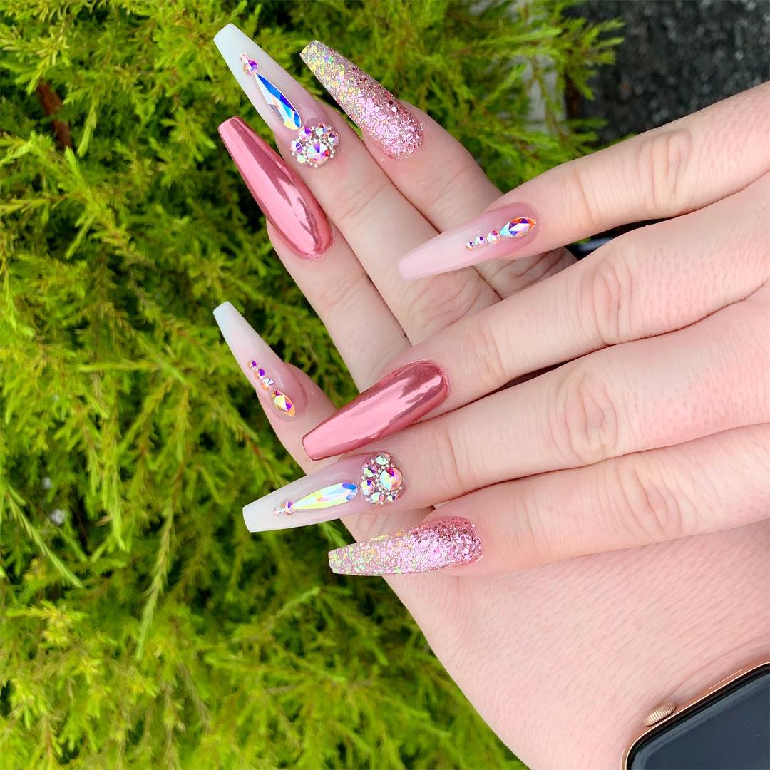 40+ Cute Pink Nail Art Designs 2019 Girl images 13