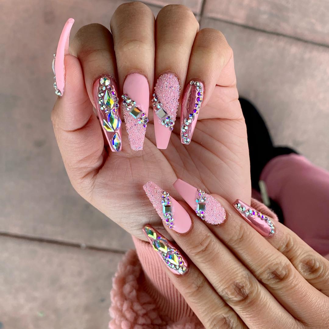 40+ Cute Pink Nail Art Designs 2019 Girl images 14