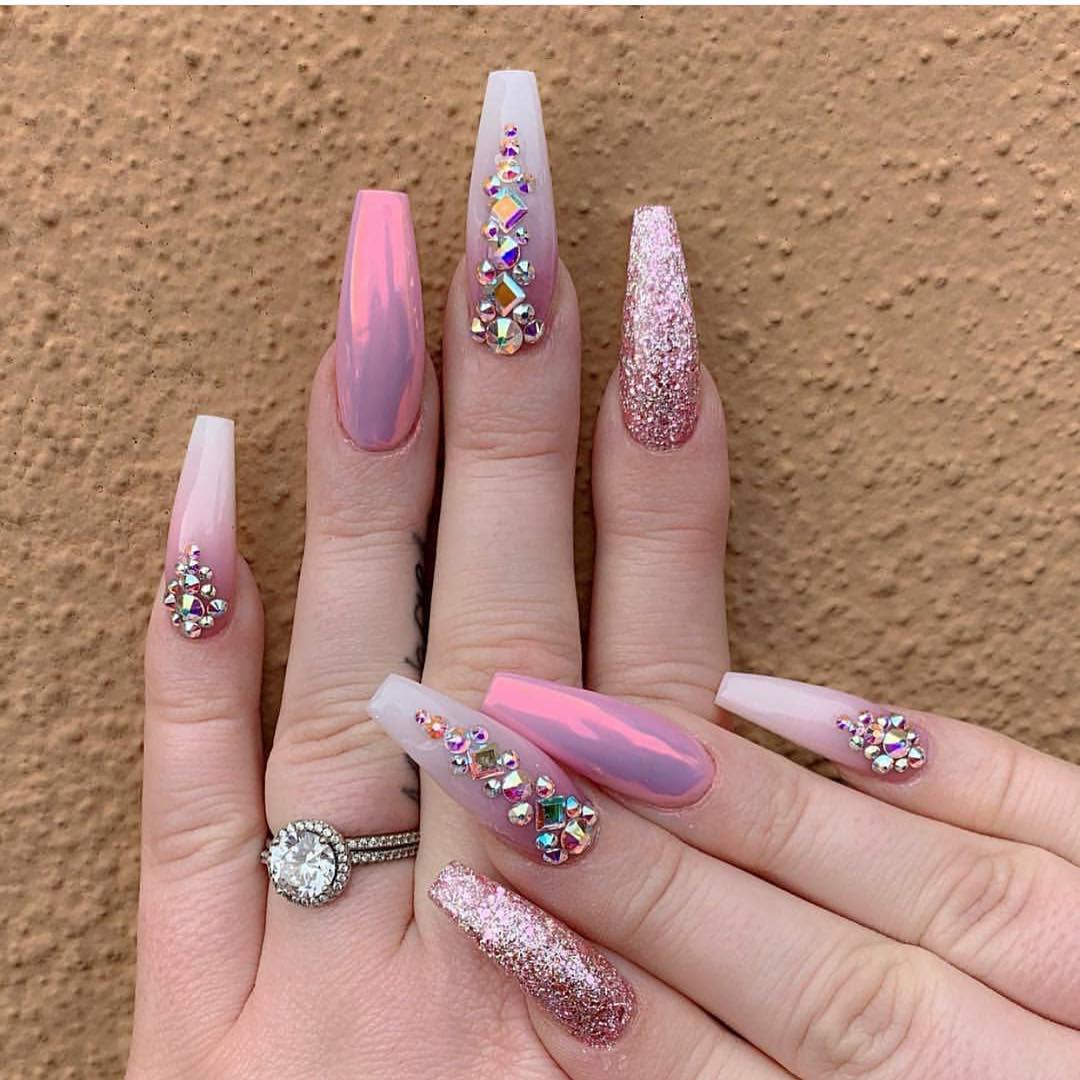 40+ Cute Pink Nail Art Designs 2019 Girl images 22