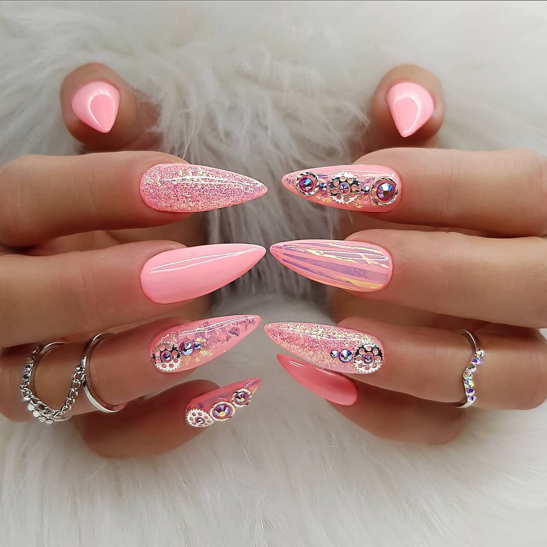 Over 80 Designs for Perfect Pink Nail Art Designs images 1