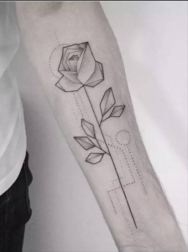 35 Simple Geometric Tattoo Designs With Animals And Flowers images 3