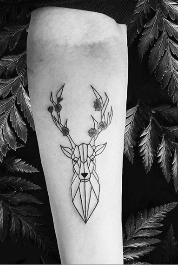 35 Simple Geometric Tattoo Designs With Animals And Flowers images 12