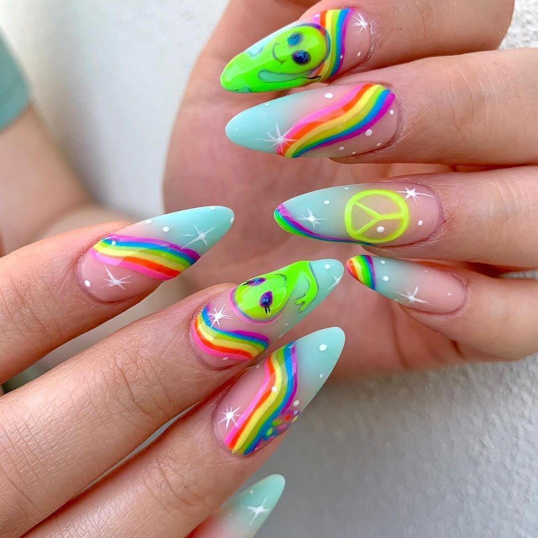 Over 100 Bright Summer Nail Art Designs That Will Be So Trendy images 21