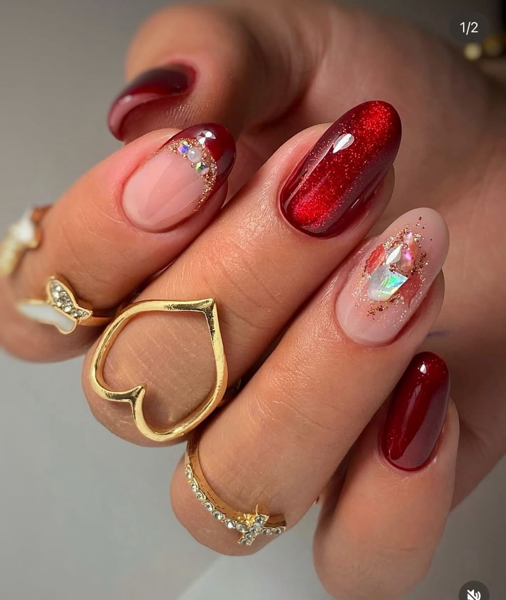 50+ Elegant And Simple Winter Nail Designs To Explore In 2024 | Trending Winter Nail Ideas images 32