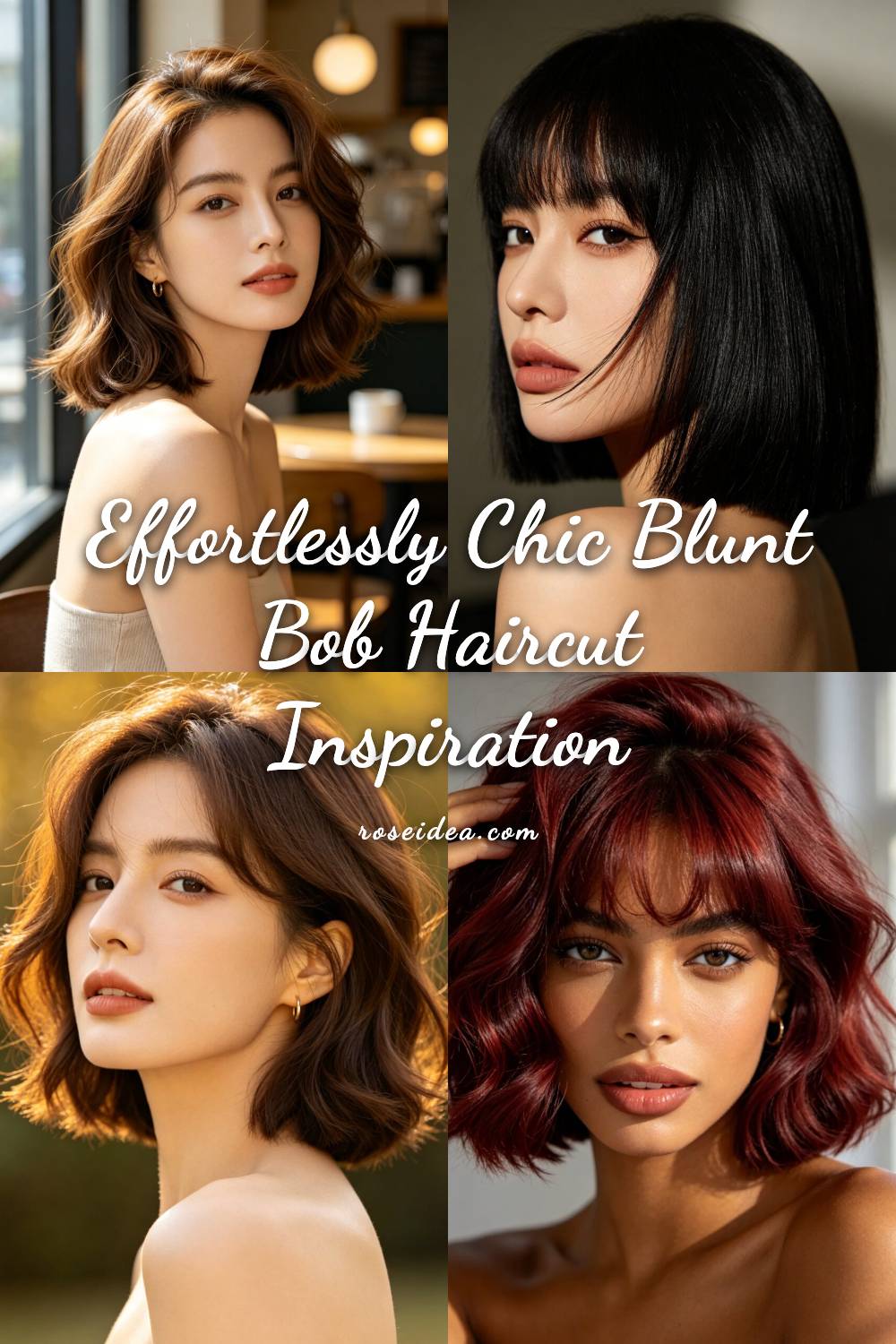 Effortlessly Chic Blunt Bob Haircut Inspiration Pinterest cover image