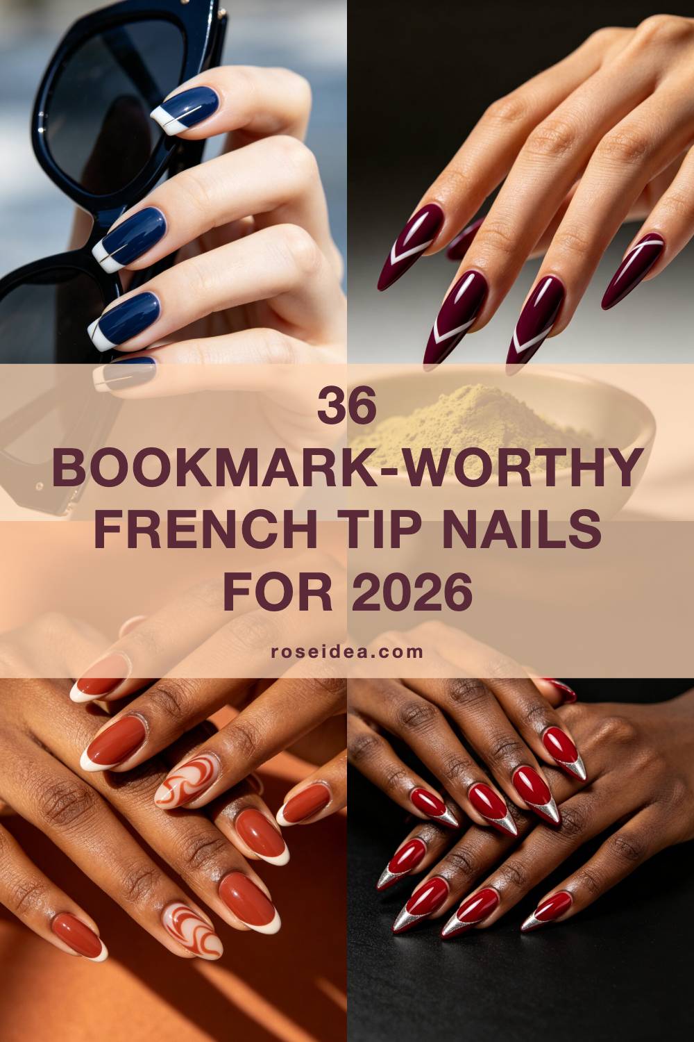 36 Bookmark-Worthy French Tip Nails for 2026 Pinterest cover image