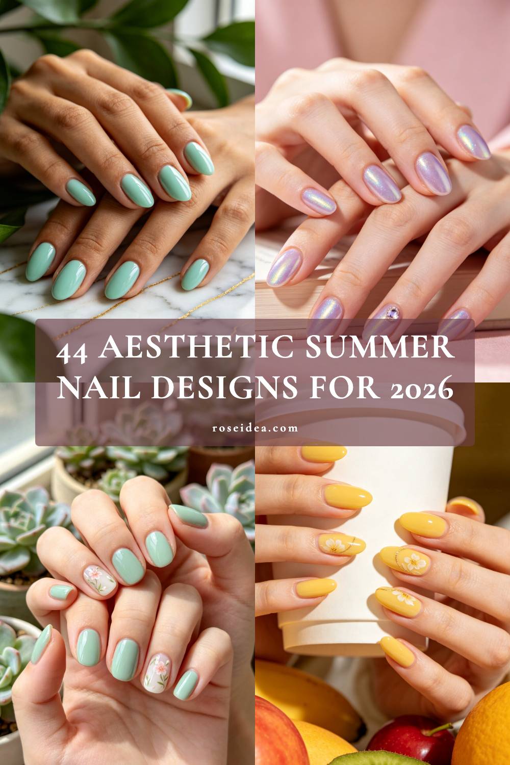 44 Aesthetic Summer Nail Designs for 2026 Pinterest cover image