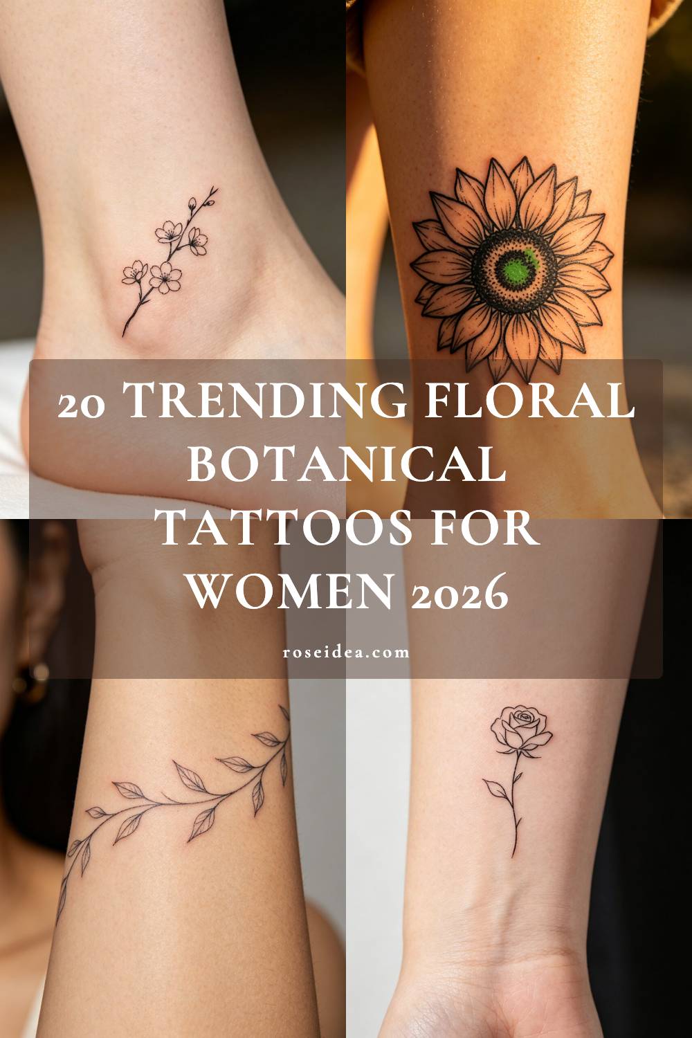 20 Trending Floral Botanical Tattoos for Women 2026 Pinterest cover image