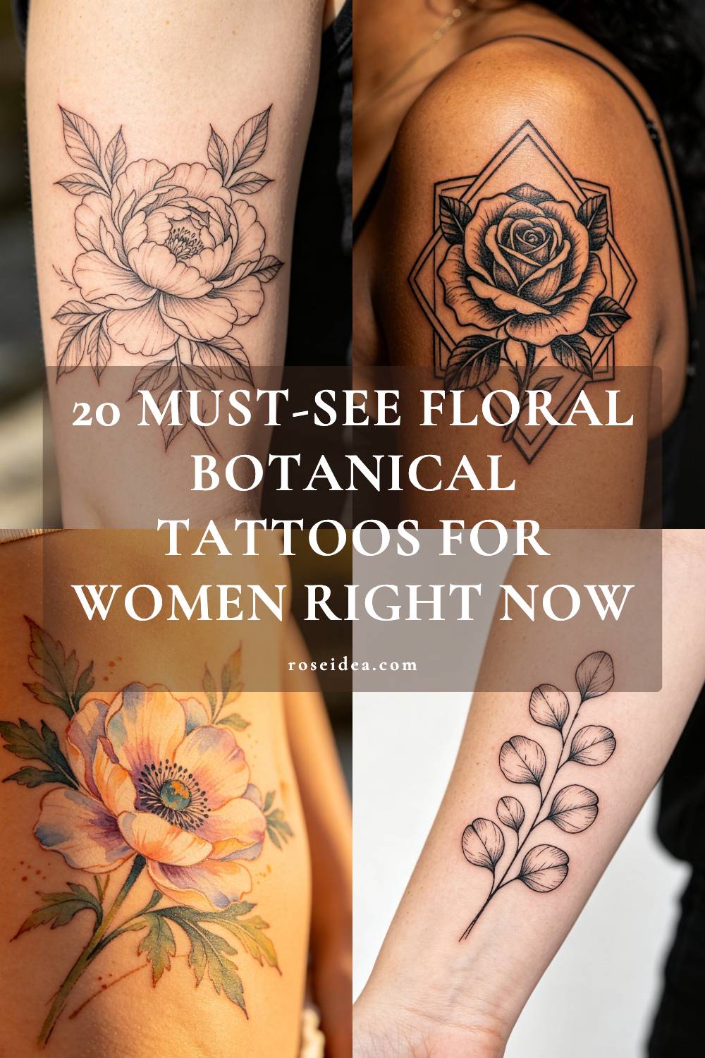 20 Must-See Floral Botanical Tattoos for Women Right Now Pinterest cover image