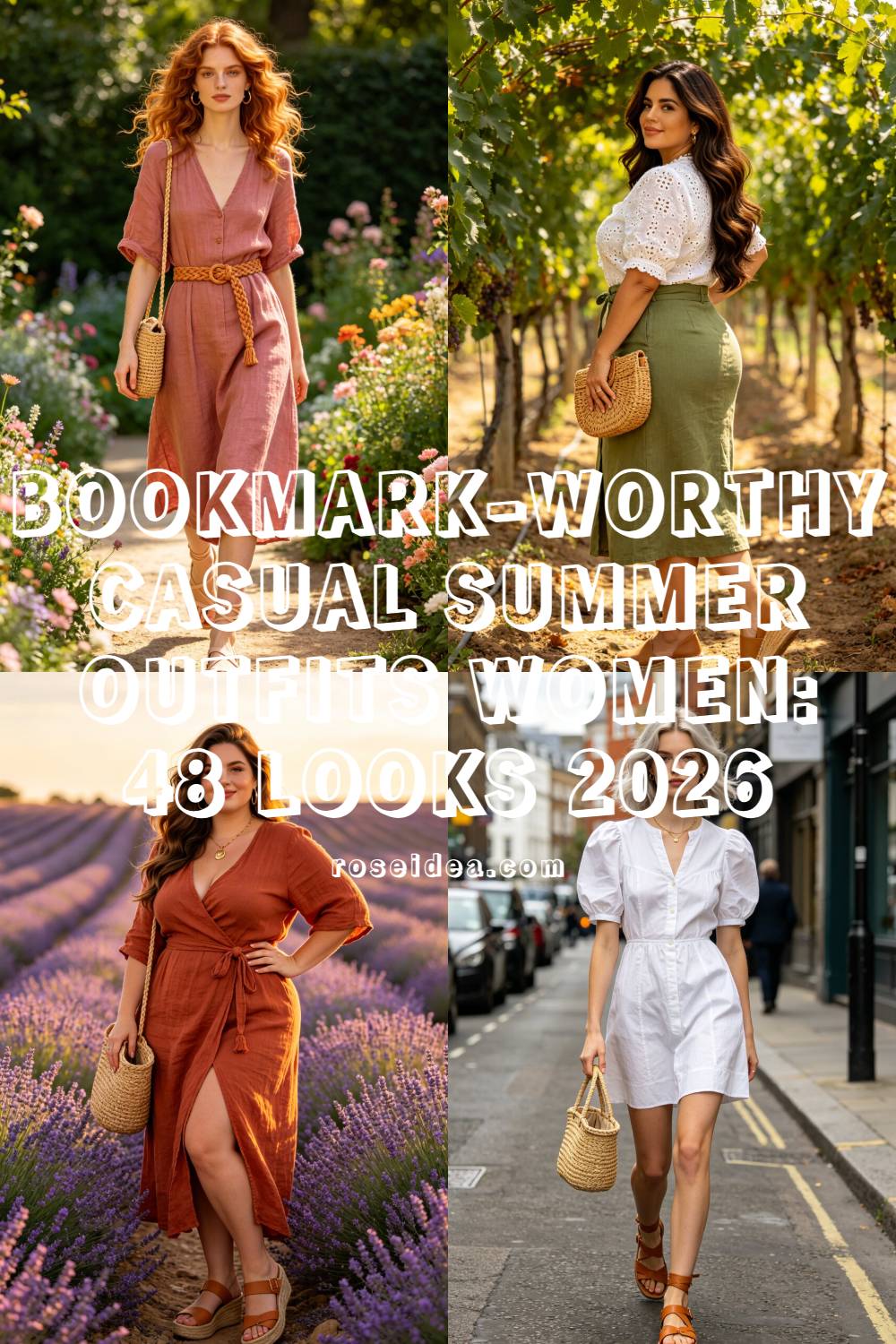 Bookmark-Worthy Casual Summer Outfits Women: 48 Looks 2026 Pinterest cover image