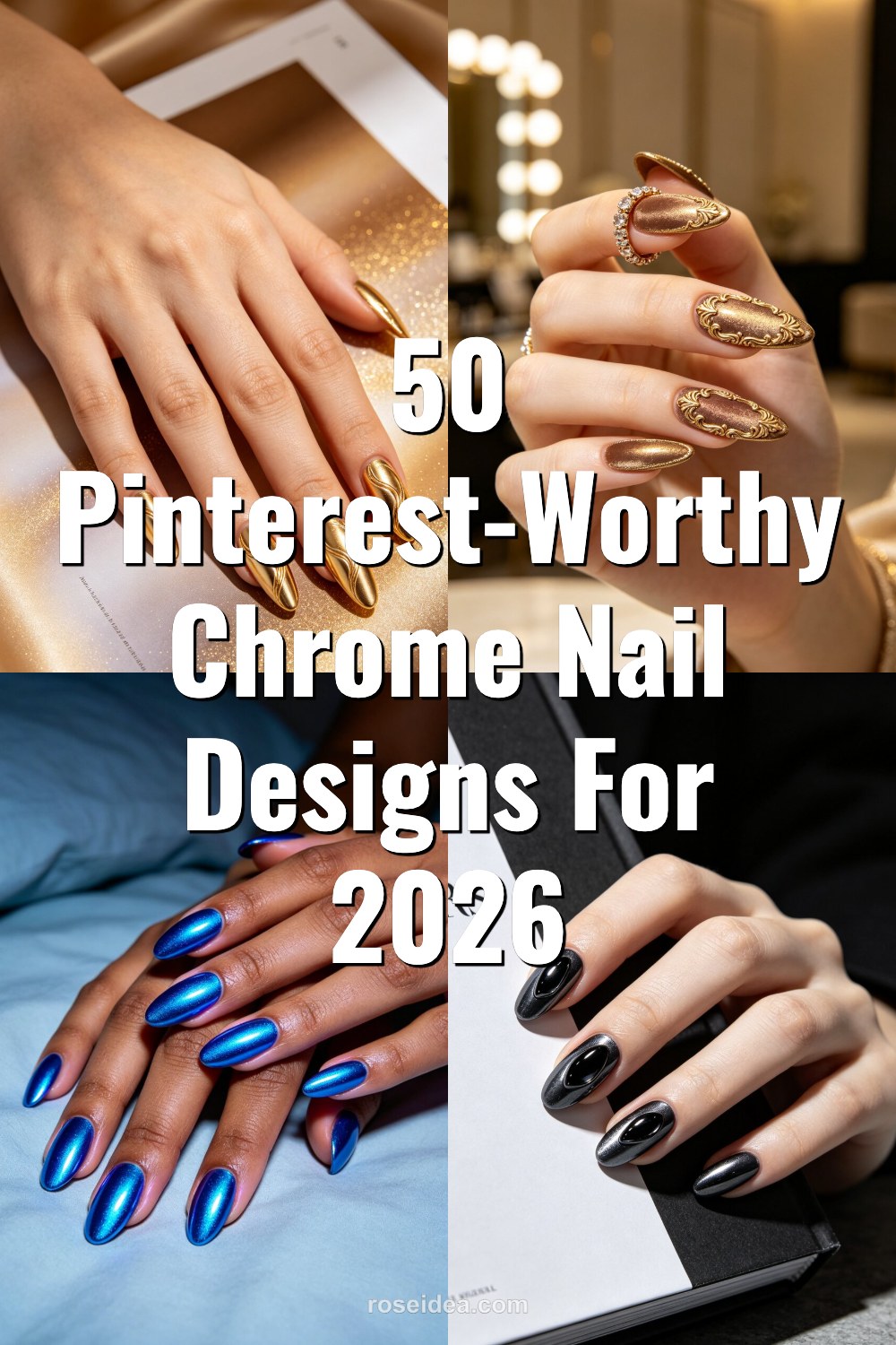 50 Pinterest-Worthy Chrome Nail Designs for 2026 Pinterest cover image