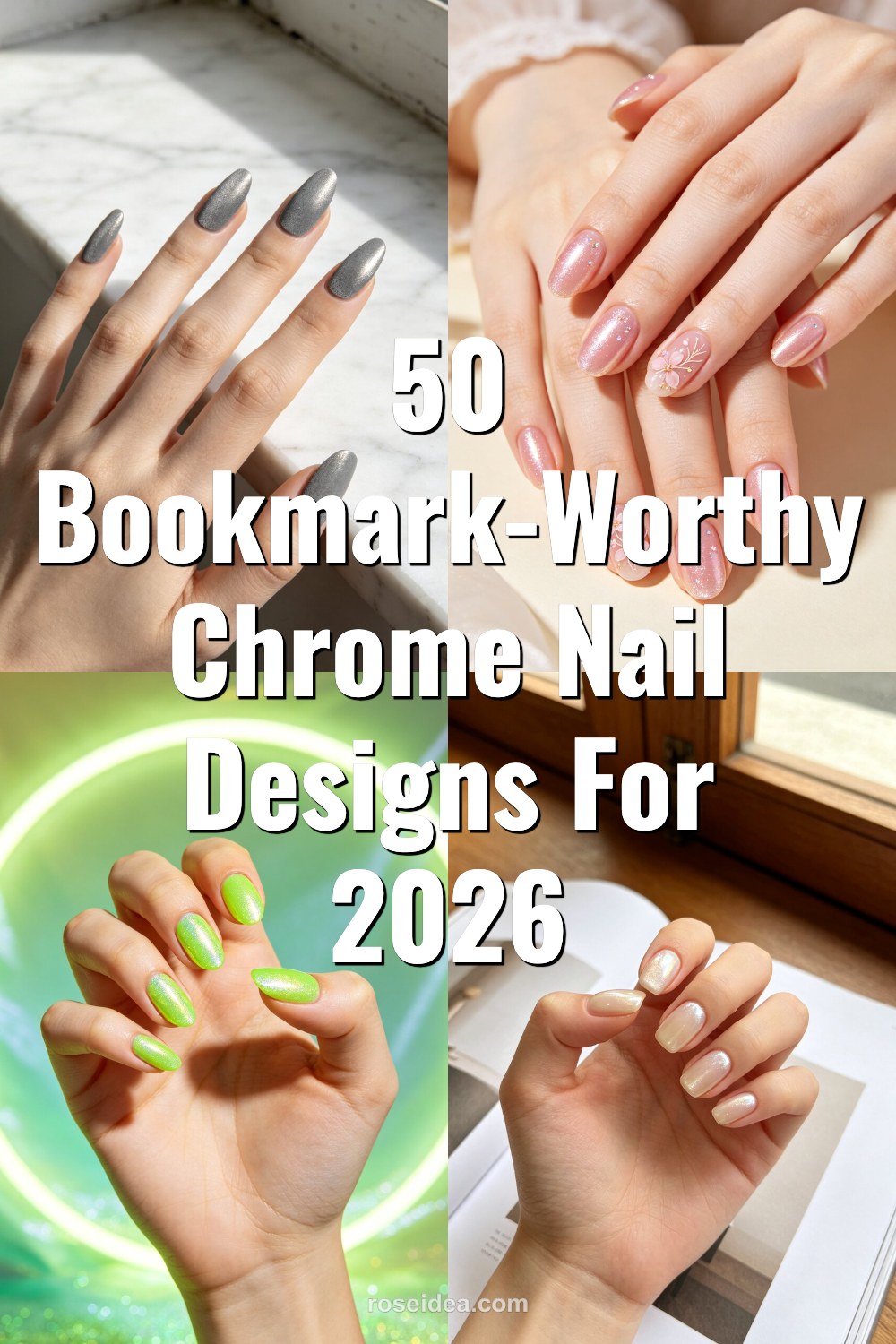 50 Bookmark-Worthy Chrome Nail Designs for 2026 Pinterest cover image