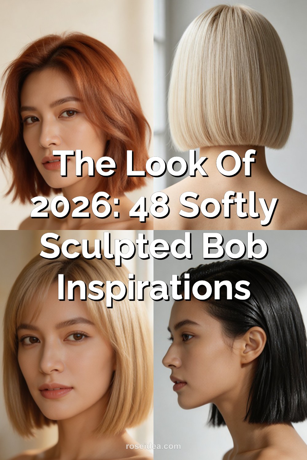 The Look of 2026: 48 Softly Sculpted Bob Inspirations Pinterest cover image