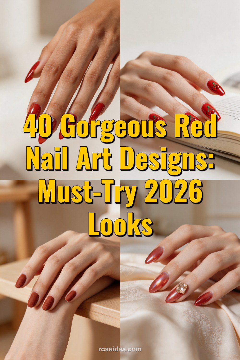 40 Gorgeous Red Nail Art Designs: Must-Try 2026 Looks Pinterest cover image