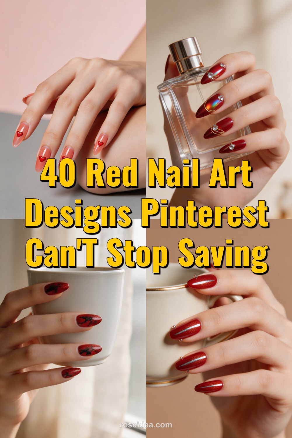 40 Red Nail Art Designs Pinterest Can't Stop Saving Pinterest cover image