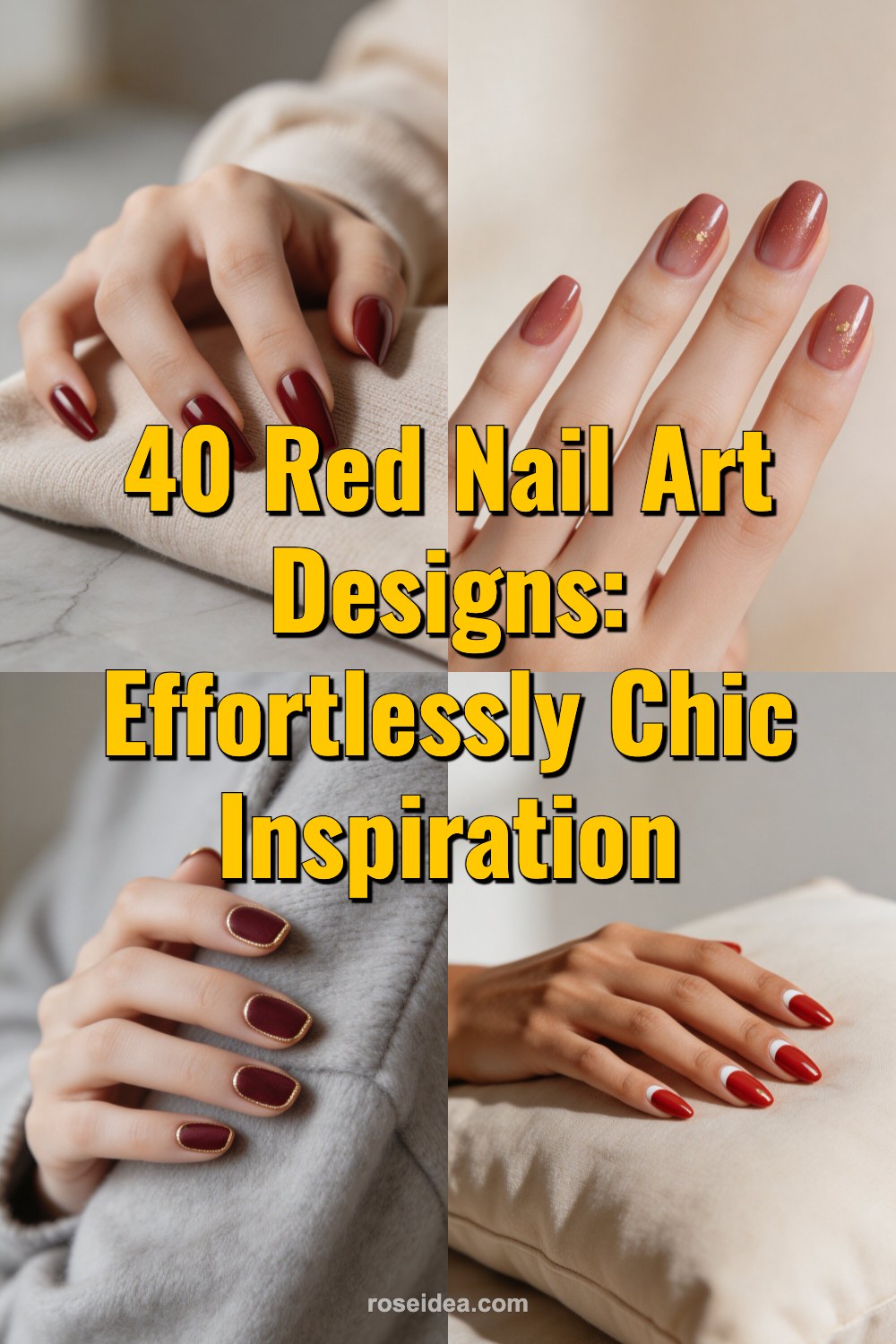 40 Red Nail Art Designs: Effortlessly Chic Inspiration Pinterest cover image